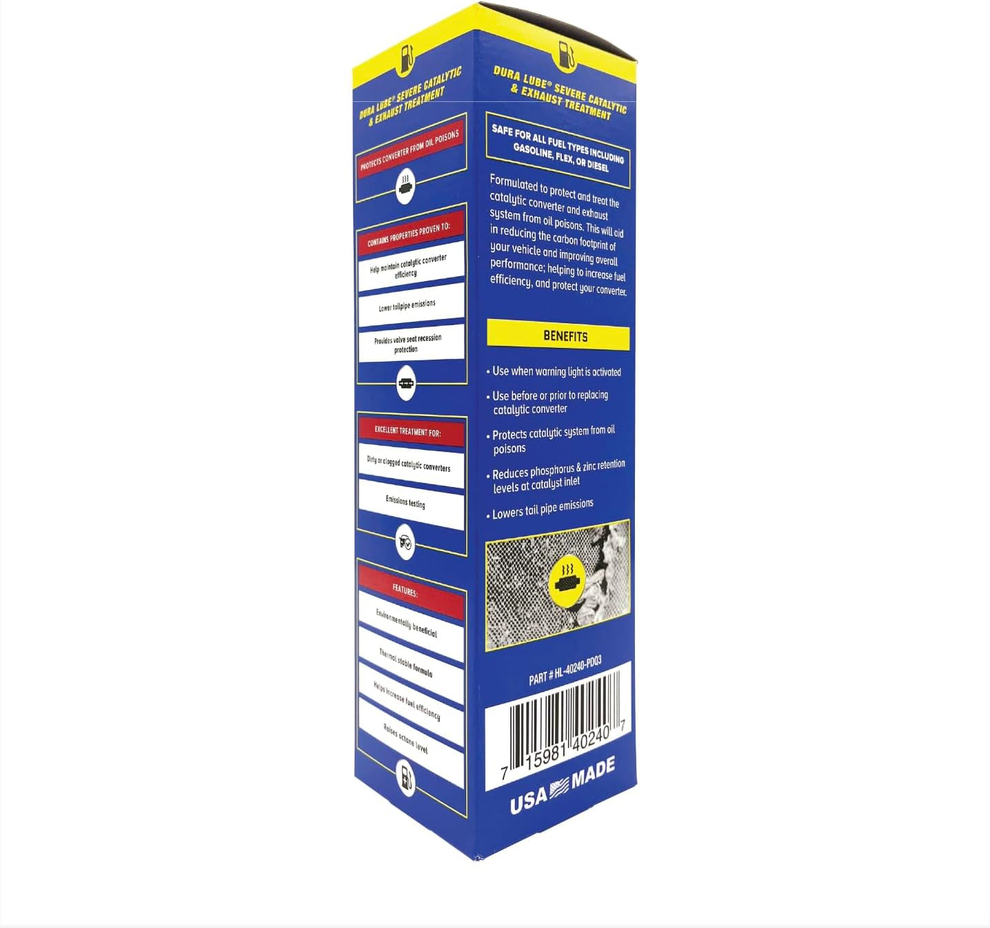 Dura Lube Severe Catalytic and Exhaust Treatment Cleaner Fuel Additive, 16 Fl. Oz., (PN: HL-402409 PDQ3)