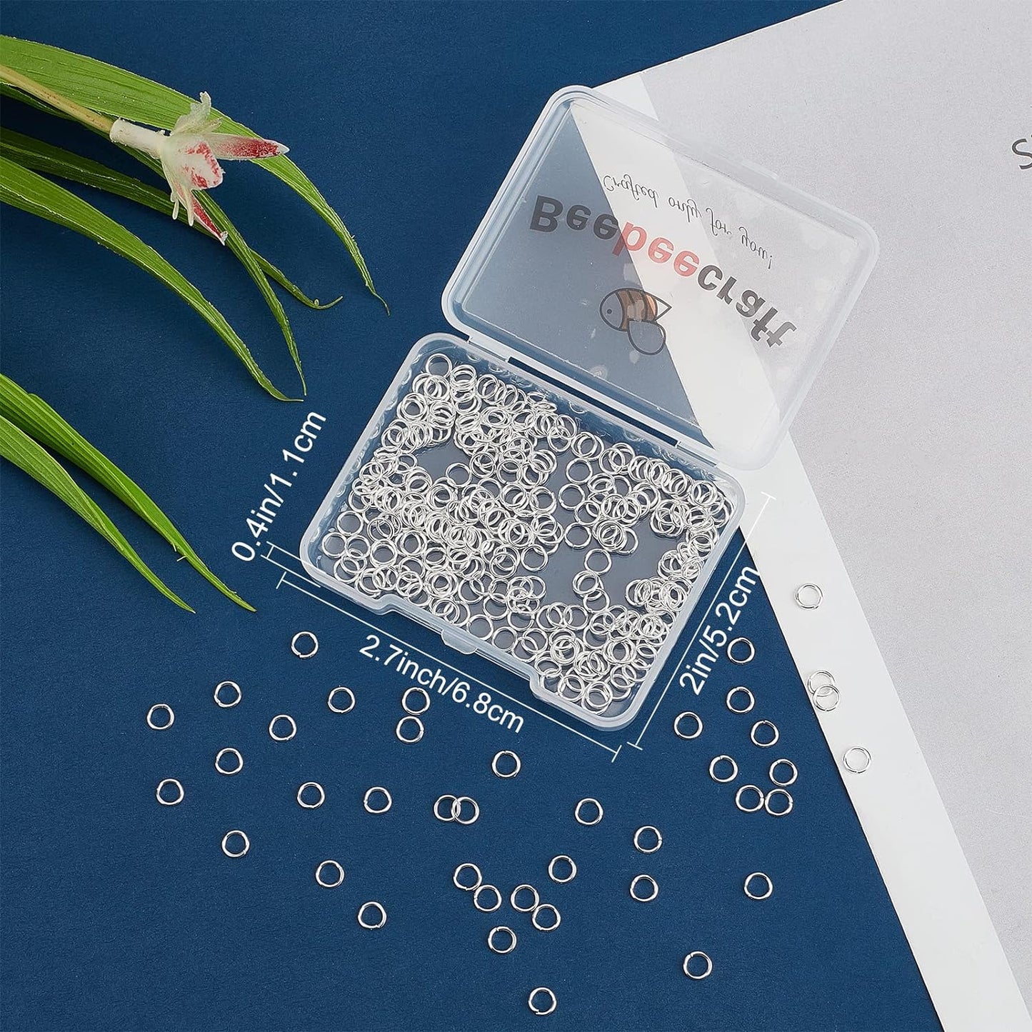 Beebeecraft 300Pcs/Box 5Mm Jump Rings 925 Sterling Silver Plated Open Jump Rings for Jewelry Making Necklace Keychains Connector
