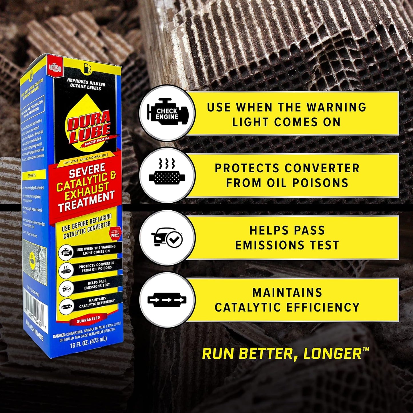 Dura Lube Severe Catalytic and Exhaust Treatment Cleaner Fuel Additive, 16 Fl. Oz., (PN: HL-402409 PDQ3)