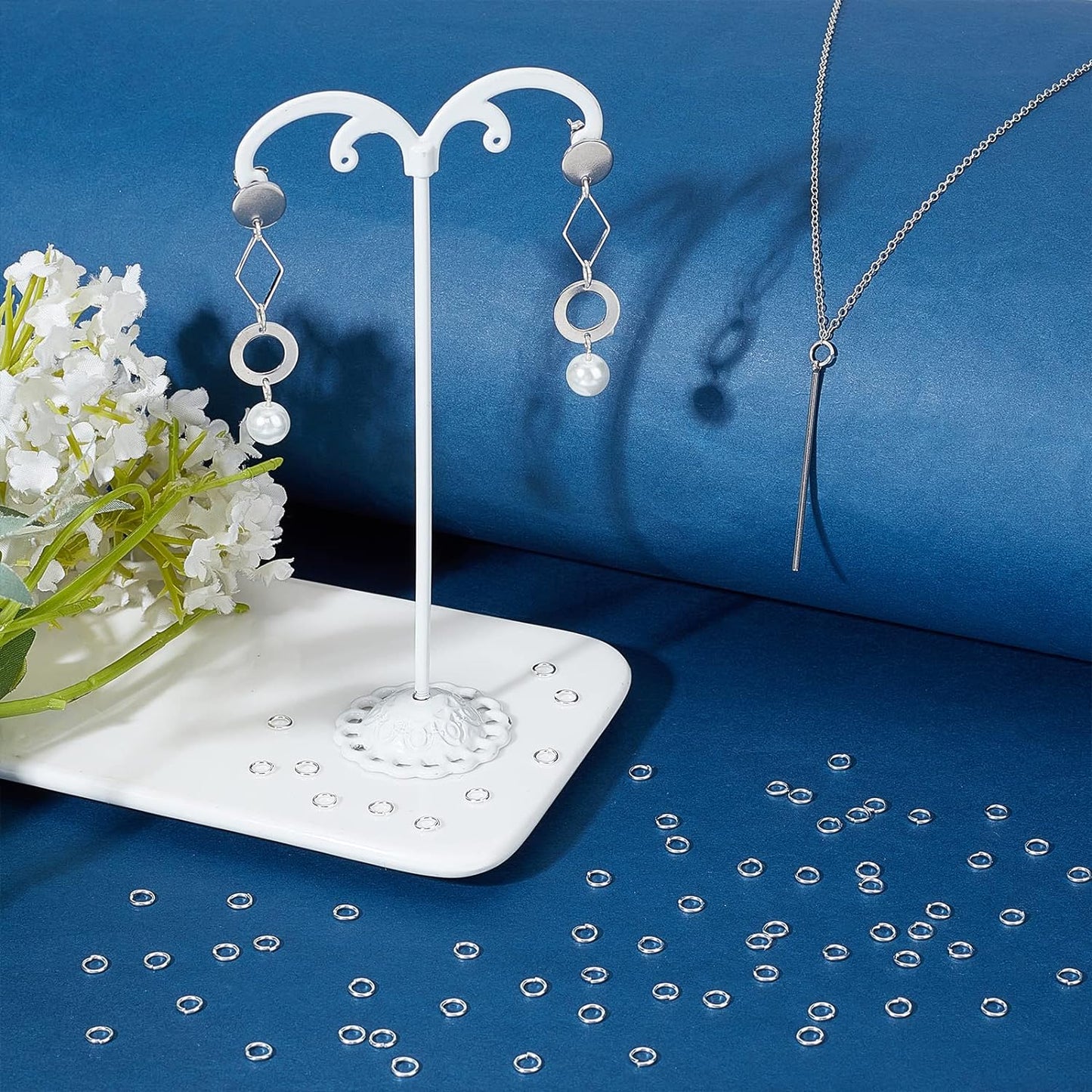 Beebeecraft 300Pcs/Box 5Mm Jump Rings 925 Sterling Silver Plated Open Jump Rings for Jewelry Making Necklace Keychains Connector