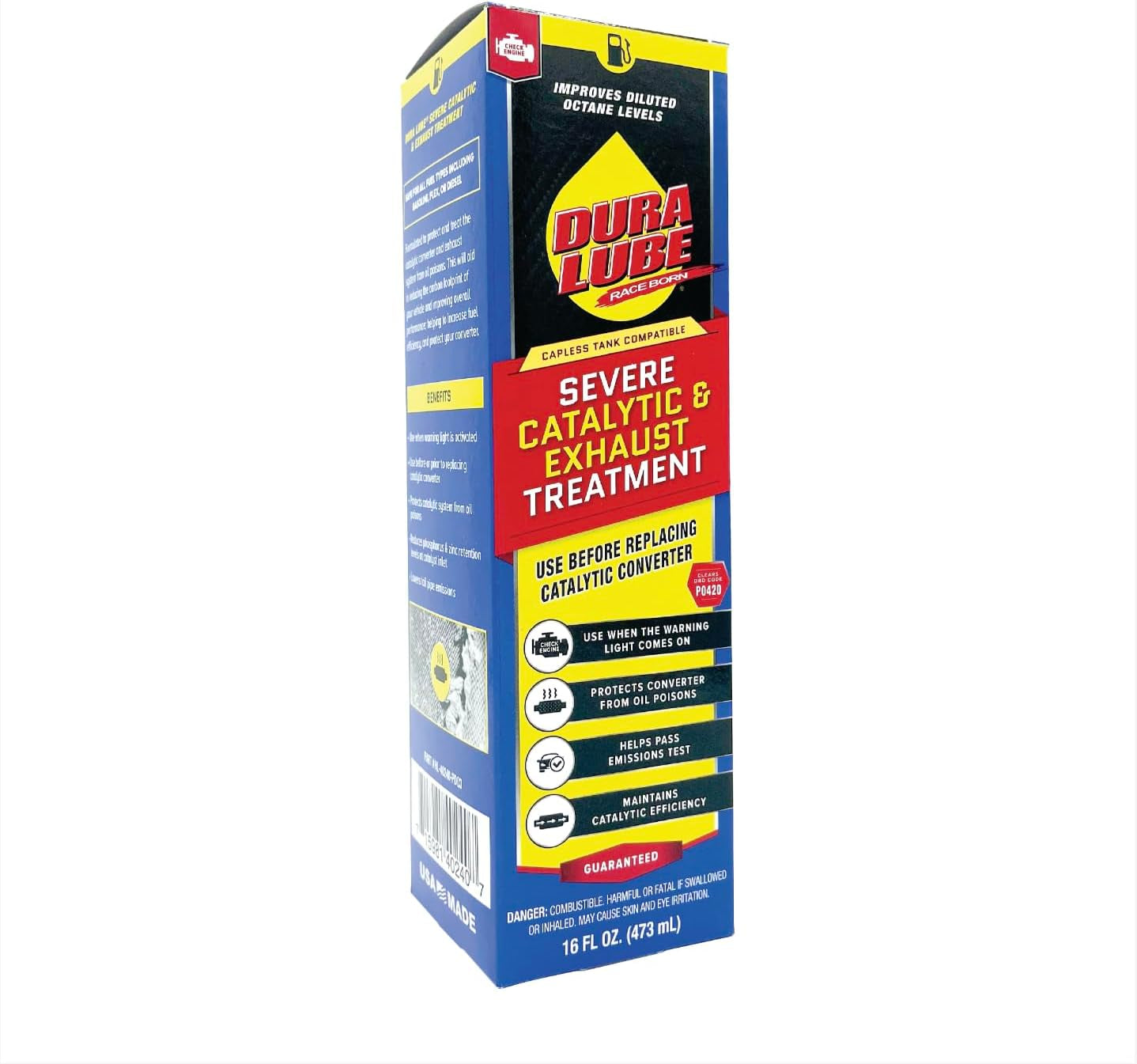 Dura Lube Severe Catalytic and Exhaust Treatment Cleaner Fuel Additive, 16 Fl. Oz., (PN: HL-402409 PDQ3)