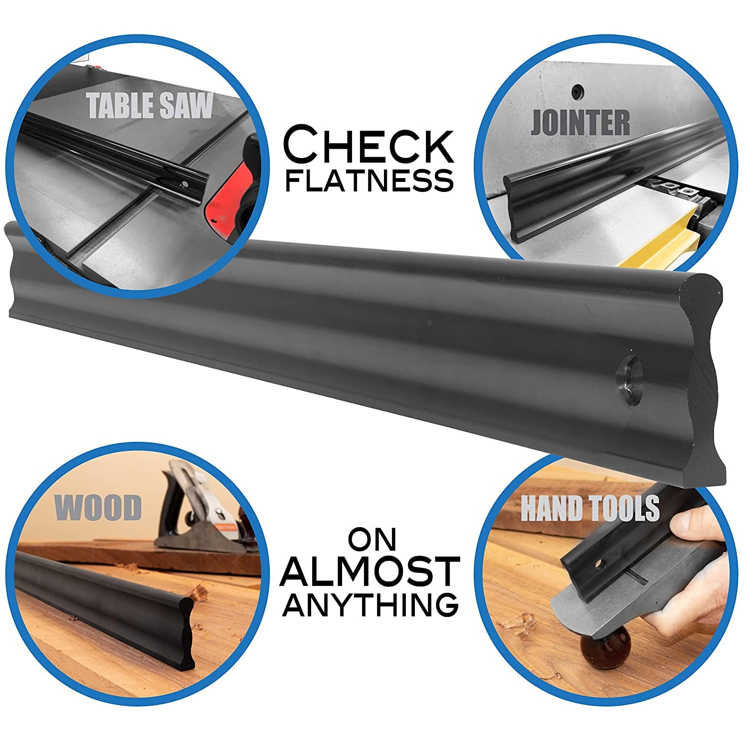 12 Inch Long Anodized Aluminum Straight Edge Bar with .001 Tolerance | Perfect for Checking Straightness on Metal Surface Tops