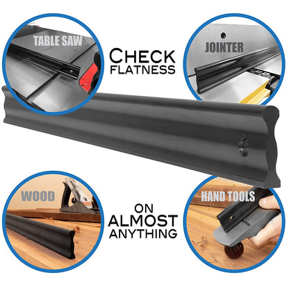 12 Inch Long Anodized Aluminum Straight Edge Bar with .001 Tolerance | Perfect for Checking Straightness on Metal Surface Tops