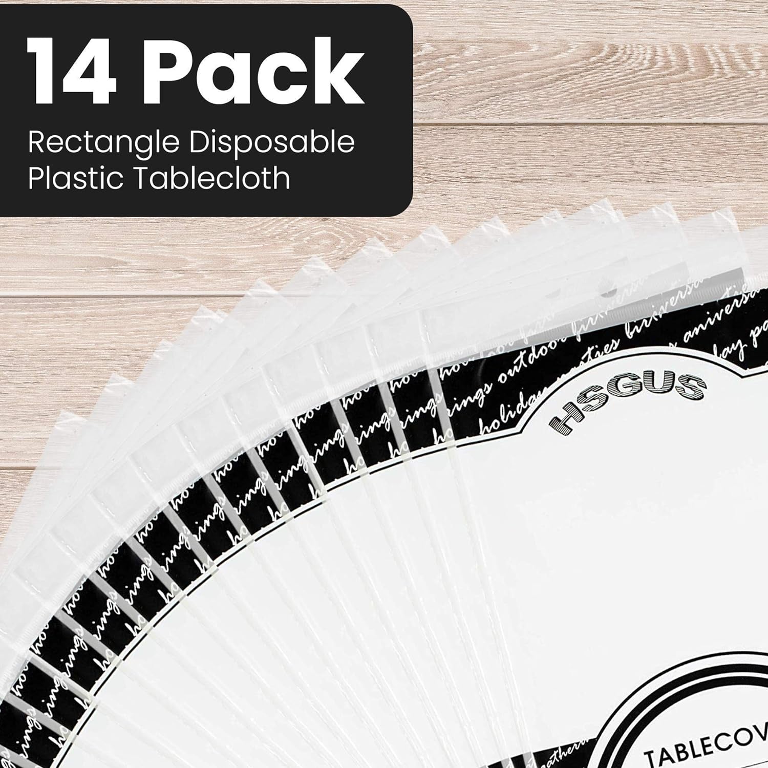 14 Pack Premium White Plastic Tablecloth - 54 X 108 In. Disposable Rectangle Plastic Table Cloth - Decorative Rectangle Table Cover Smooth Tablecloth - Disposable Table Cloths for Parties, Weddings