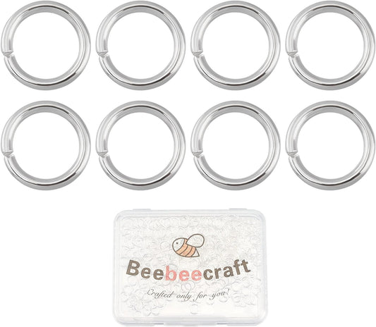 Beebeecraft 300Pcs/Box 5Mm Jump Rings 925 Sterling Silver Plated Open Jump Rings for Jewelry Making Necklace Keychains Connector