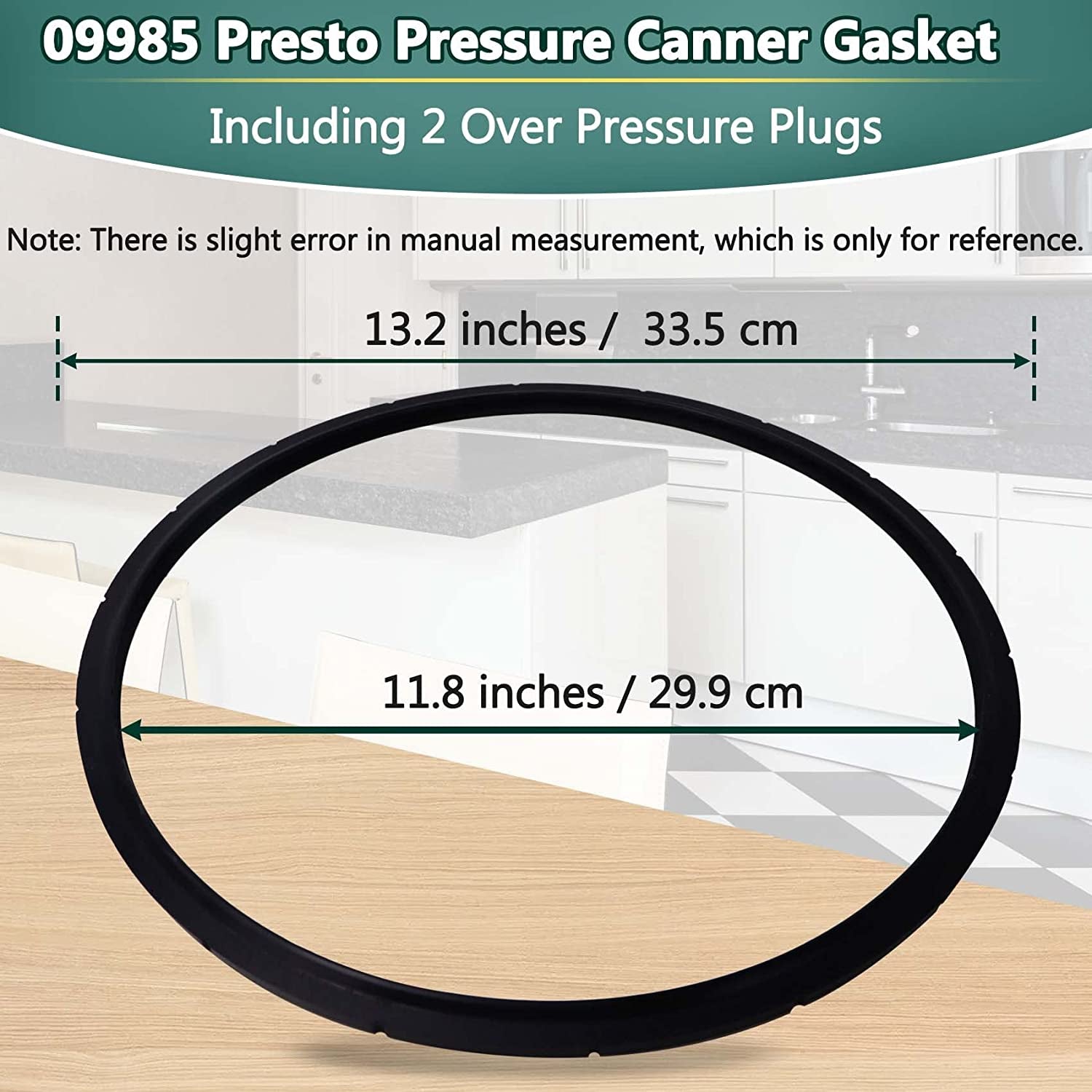 2 09985 Pressure Canner Sealing Ring Gasket for Presto 01745 01751 01755 01781 01782 01784 Pressure Cooker 16 18 23 Quart Including Overpressure Plug