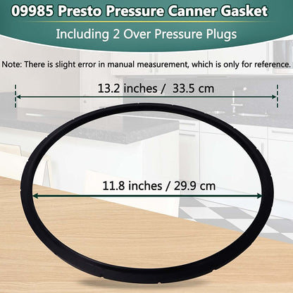 2 09985 Pressure Canner Sealing Ring Gasket for Presto 01745 01751 01755 01781 01782 01784 Pressure Cooker 16 18 23 Quart Including Overpressure Plug