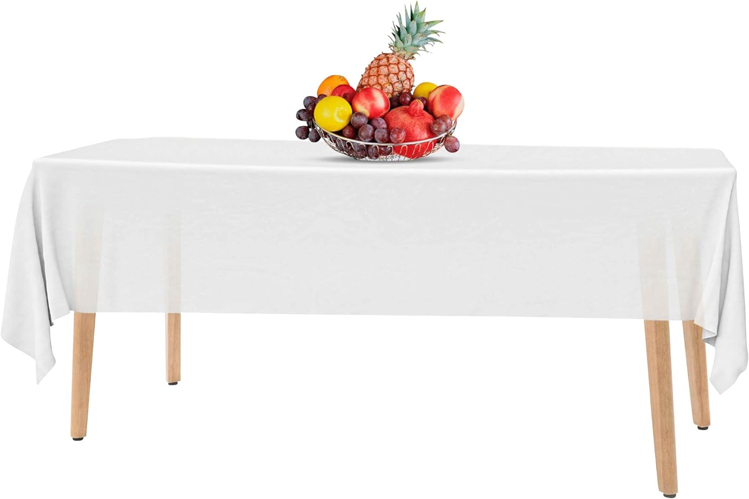 14 Pack Premium White Plastic Tablecloth - 54 X 108 In. Disposable Rectangle Plastic Table Cloth - Decorative Rectangle Table Cover Smooth Tablecloth - Disposable Table Cloths for Parties, Weddings