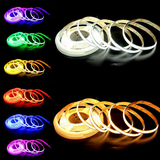RGB CCT COB LED Light,24V 5 in 1 840 Leds/M RGB WW+RGB CW COB LED Strip,Dual White 2700K-6500K Color Temperature Adjustable,Fcob RGBW COB Tape for Party,Counter,Shelf,Home Ecoration (3.28Ft, RGB+CCT)
