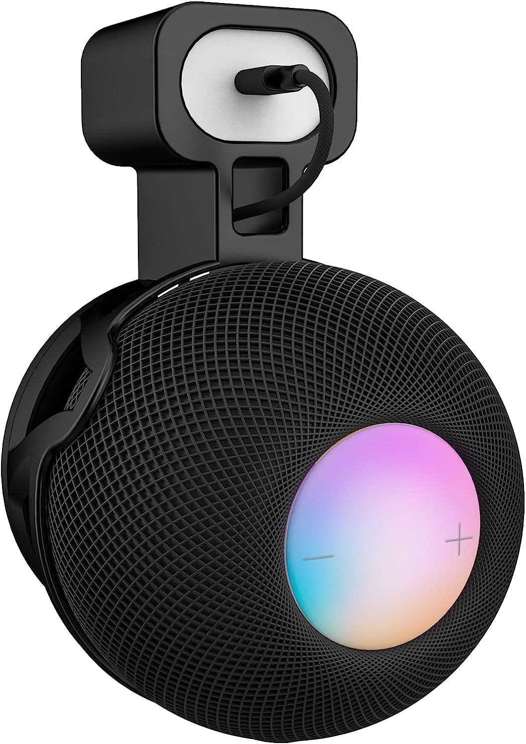 Outlet Wall Mount Holder Stand Fits for Apple Homepod Mini, a Space-Saving Accessory for Homepod Mini Smart Home Speakers with Cord Management, Hide Messy Wires (Black)