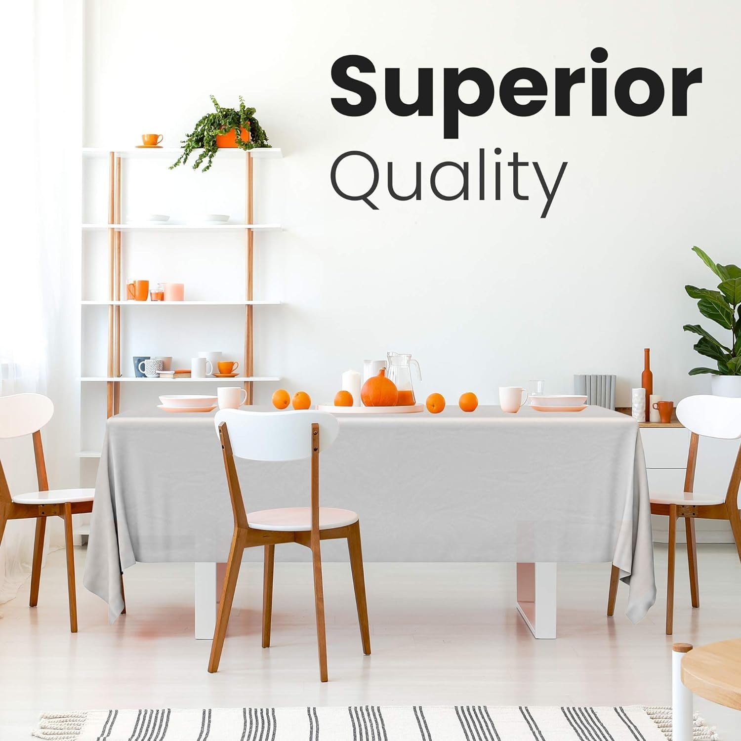 14 Pack Premium White Plastic Tablecloth - 54 X 108 In. Disposable Rectangle Plastic Table Cloth - Decorative Rectangle Table Cover Smooth Tablecloth - Disposable Table Cloths for Parties, Weddings